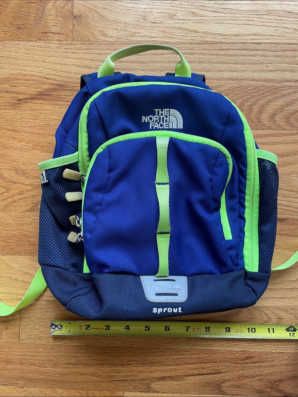 The North Face Kids Sprout Backpack in Blue and Lime - Picture 2 of 16
